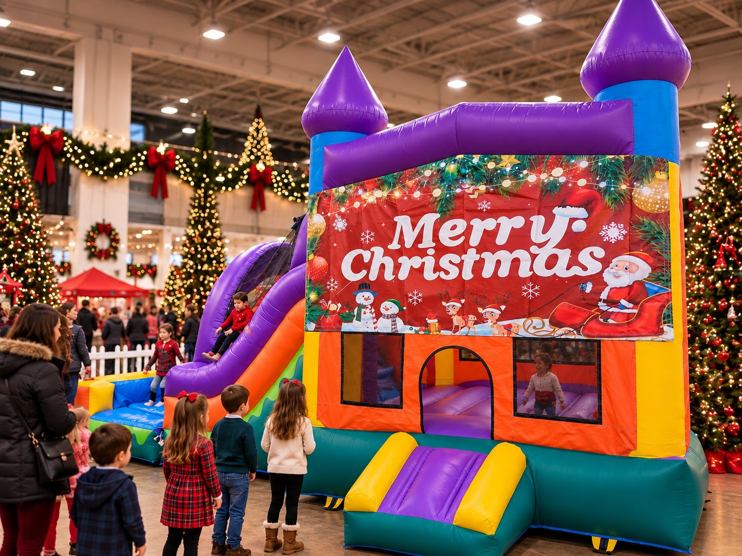 Christmas bounce house with slide
