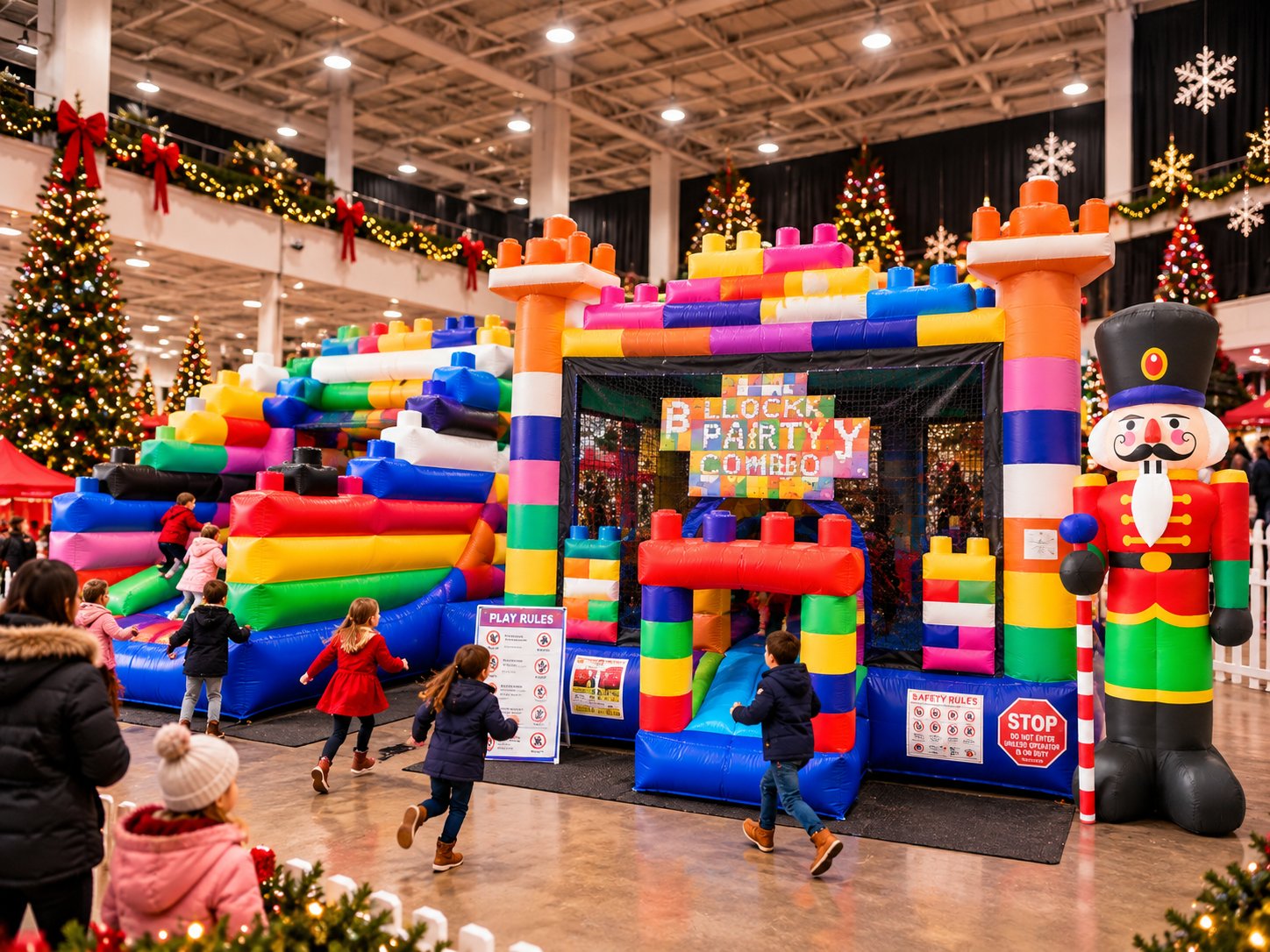 Nutcracker-themed Christmas party setup
