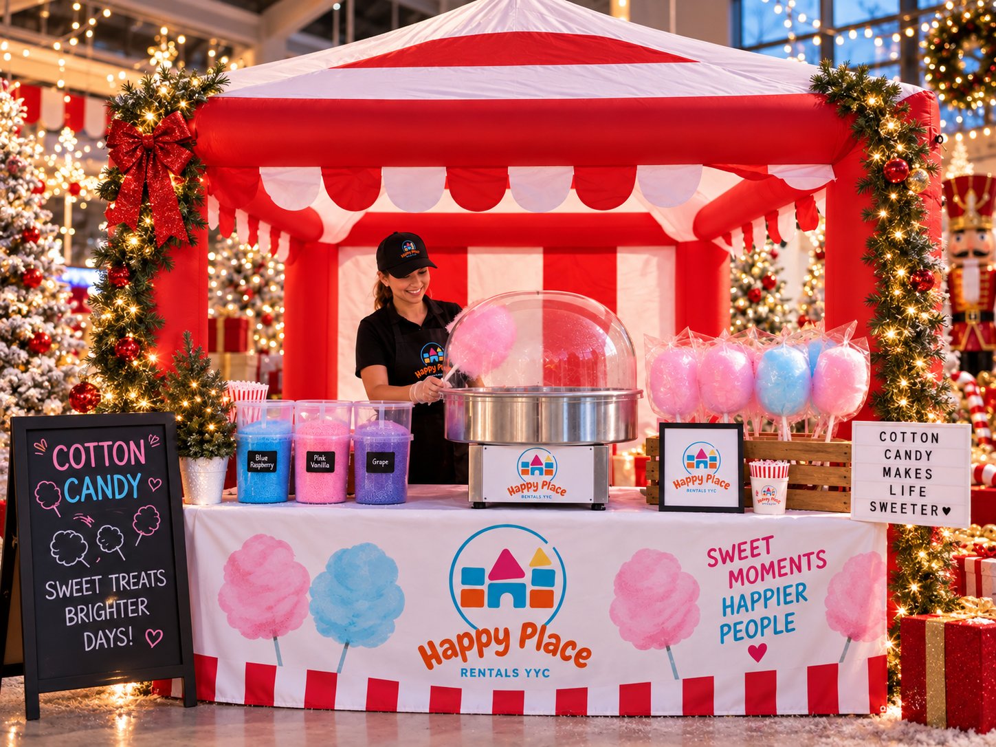 Popcorn and cotton candy stations