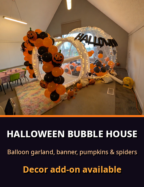 10-Foot Bubble House decorated for Halloween