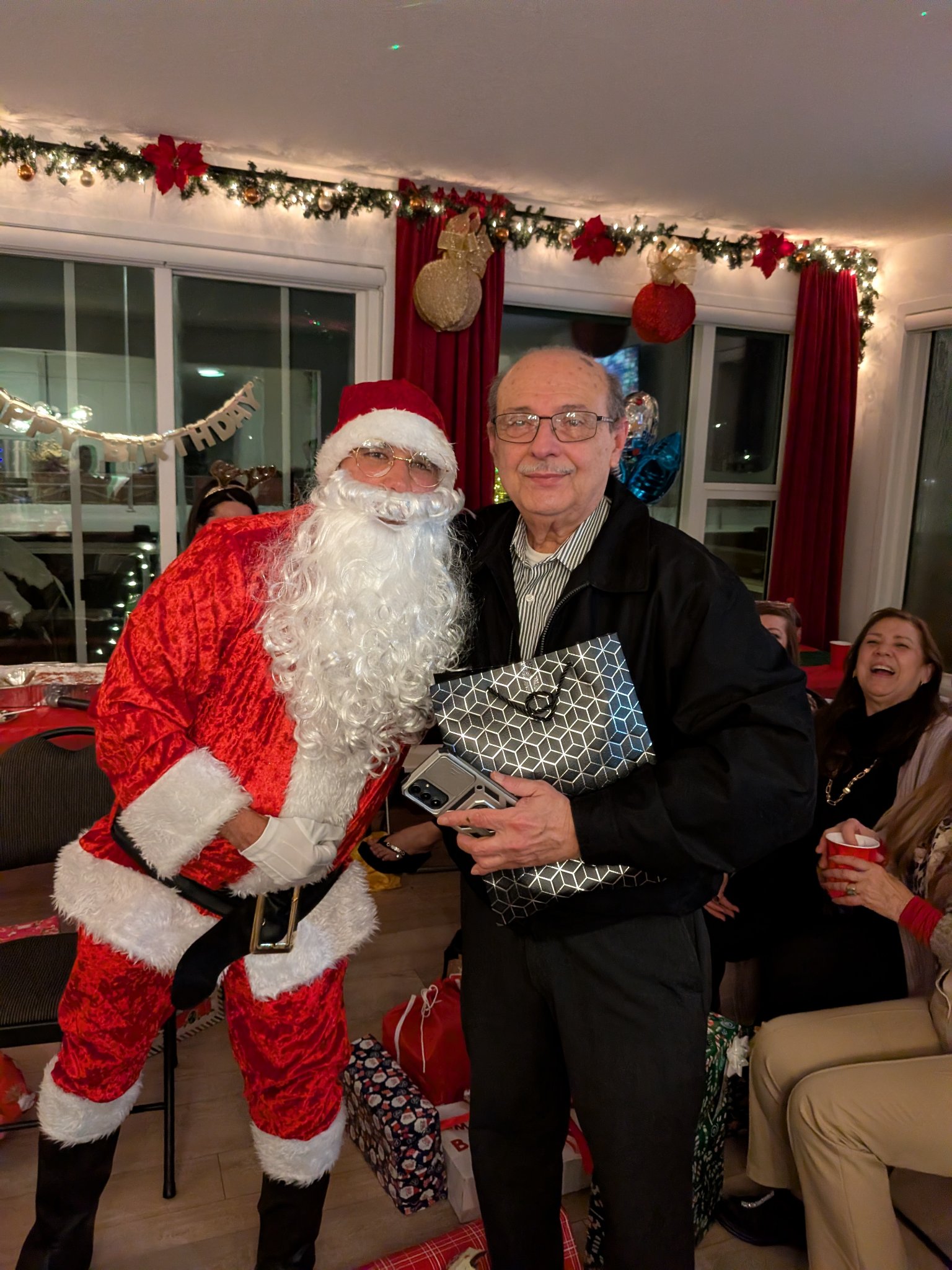 Santa visiting a Christmas party
