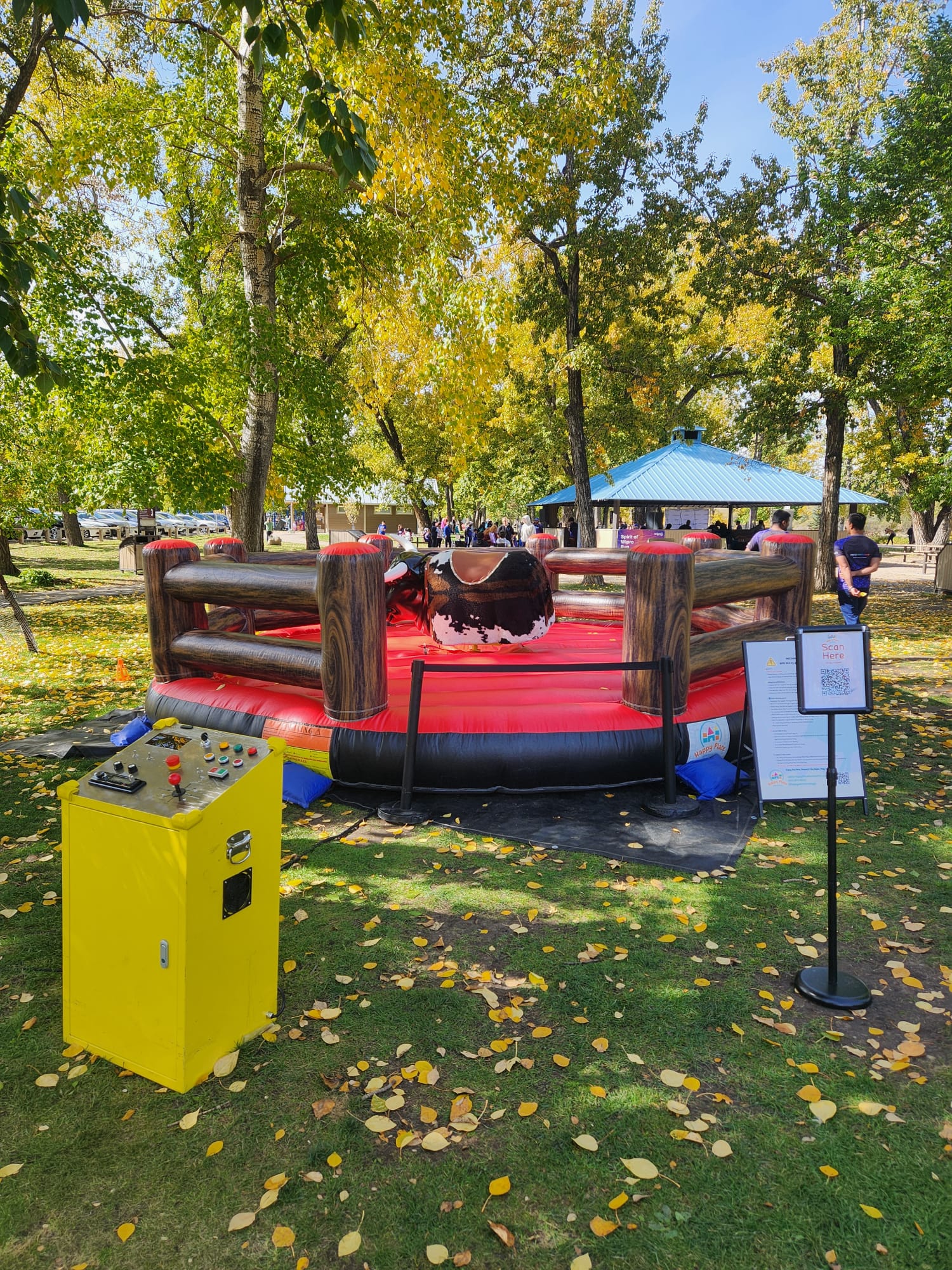 Mechanical bull with rider